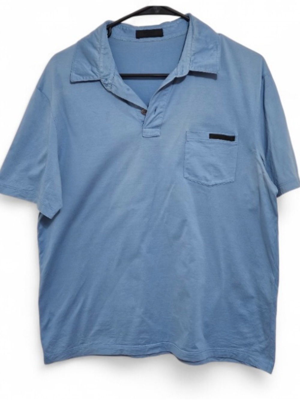 Prada Men’s Polo Shirt S Blue Short Sleeve Pocket Designer Casual Italy golf